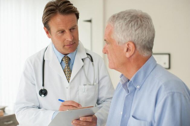 Men with prostatitis at a urologist's appointment